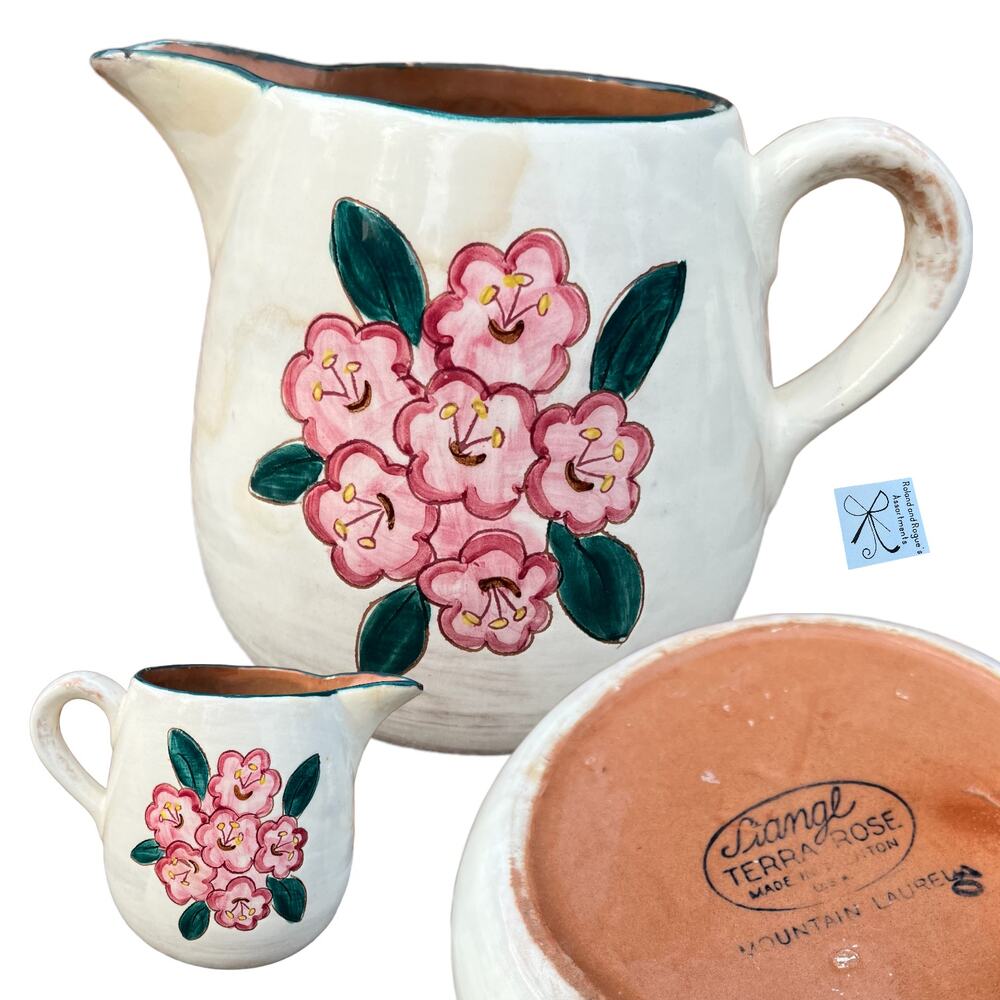 Stangl Pottery Terra Rose Mountain Laurel Crude Pitcher Planter